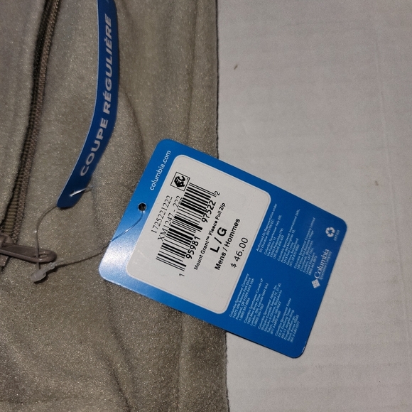 Mens NWT Columbia Fleece full zip Up Long Sleeve Collared plush jacket Tan - Picture 5 of 9